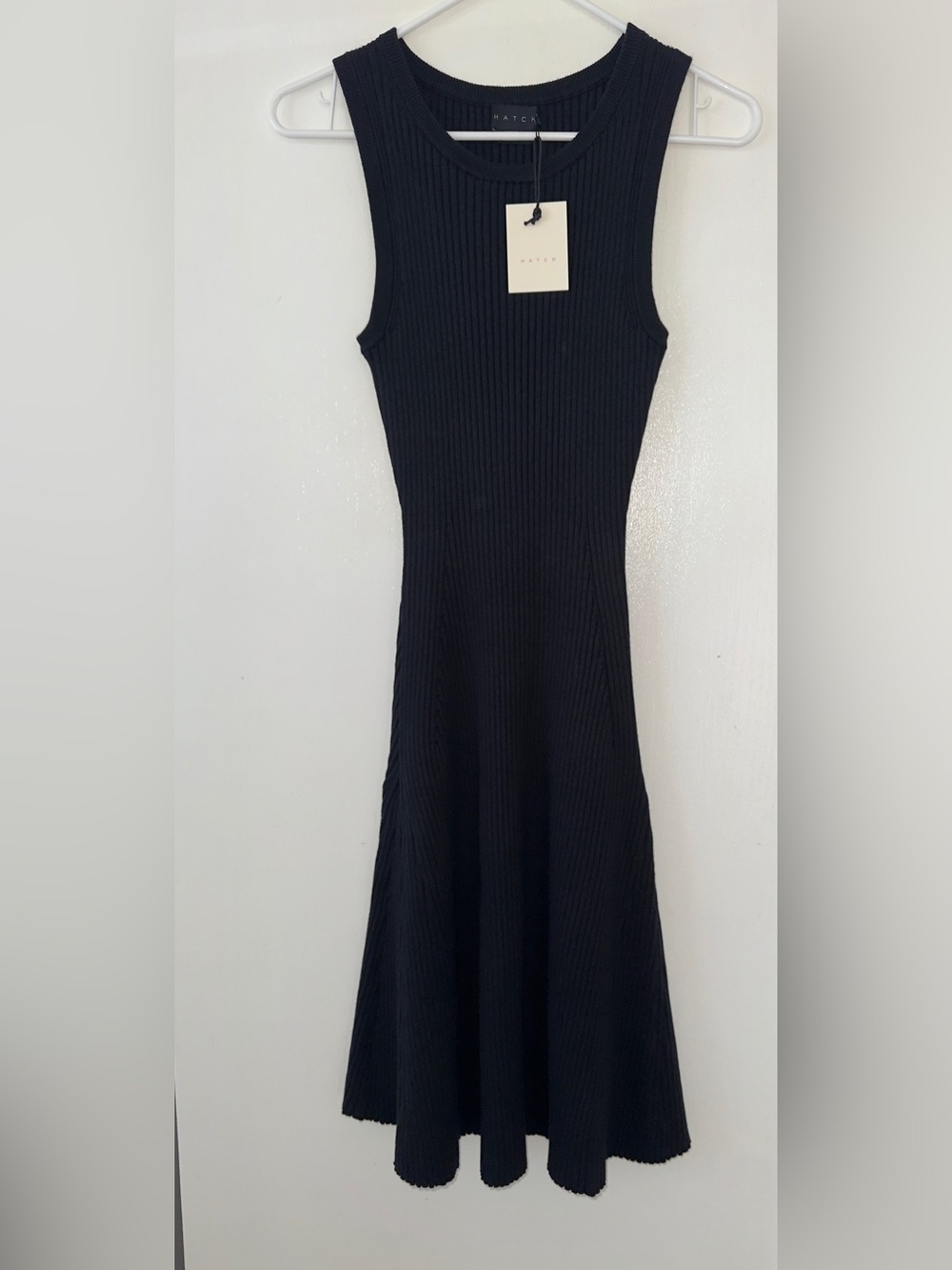 NWT Hatch Collection The Alexis Ribbed Knit Maternity Dress Navy Blue Size 1